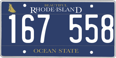 RI license plate 167558