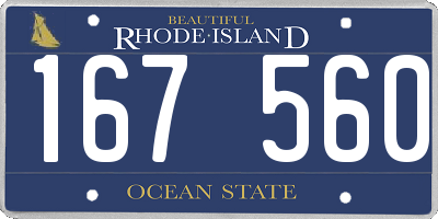 RI license plate 167560