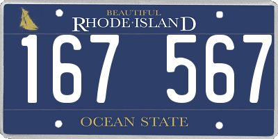 RI license plate 167567