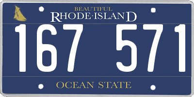 RI license plate 167571