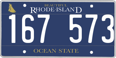 RI license plate 167573