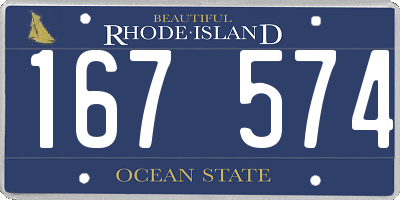 RI license plate 167574