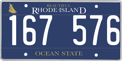 RI license plate 167576