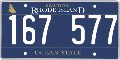 RI license plate 167577