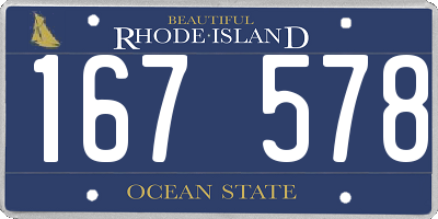 RI license plate 167578