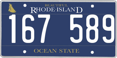 RI license plate 167589
