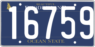 RI license plate 16759