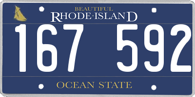 RI license plate 167592