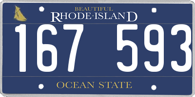 RI license plate 167593