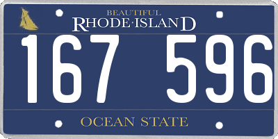 RI license plate 167596