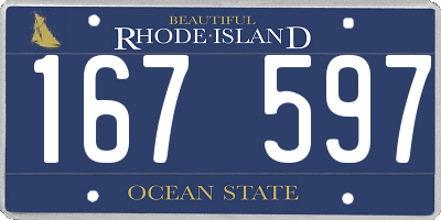 RI license plate 167597