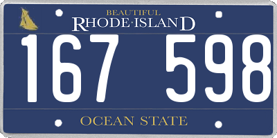 RI license plate 167598