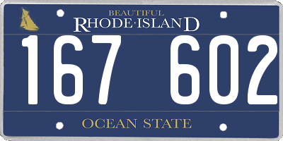 RI license plate 167602