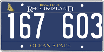 RI license plate 167603