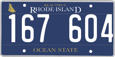 RI license plate 167604