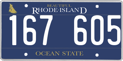 RI license plate 167605
