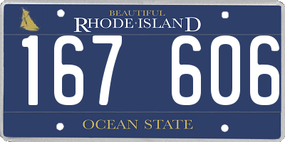 RI license plate 167606