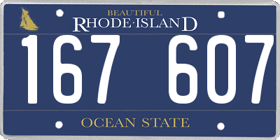 RI license plate 167607