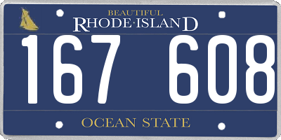 RI license plate 167608