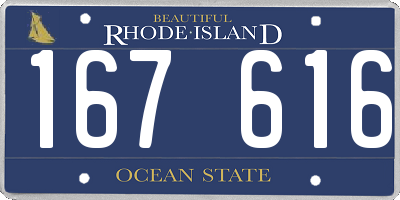 RI license plate 167616