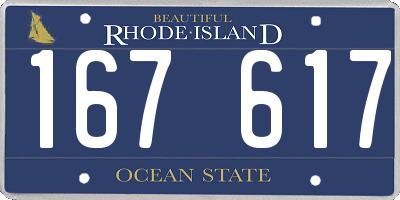 RI license plate 167617