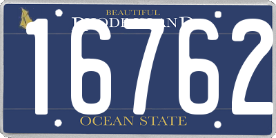 RI license plate 16762