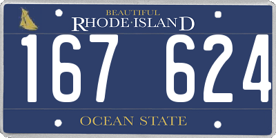 RI license plate 167624