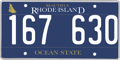 RI license plate 167630