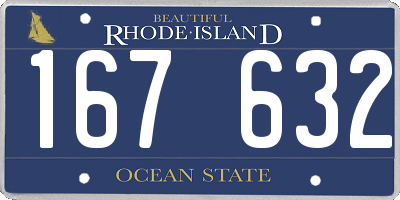 RI license plate 167632