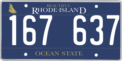 RI license plate 167637
