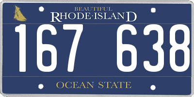 RI license plate 167638