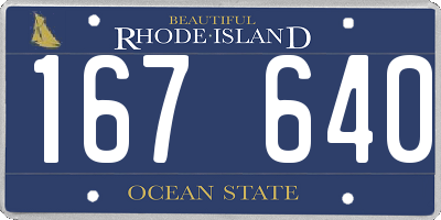 RI license plate 167640