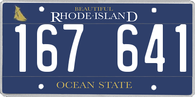 RI license plate 167641