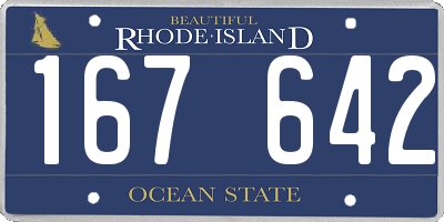 RI license plate 167642