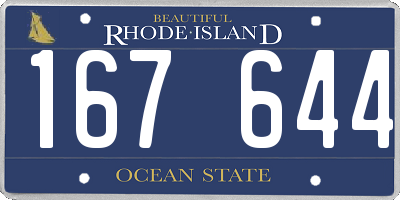 RI license plate 167644