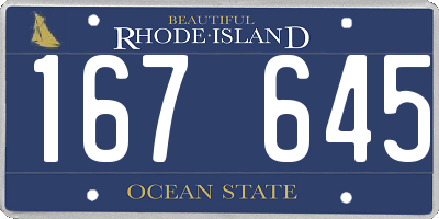 RI license plate 167645