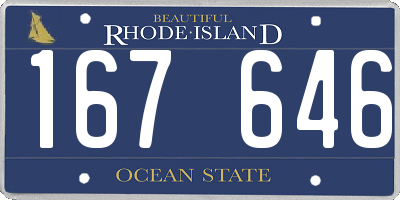 RI license plate 167646
