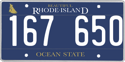 RI license plate 167650