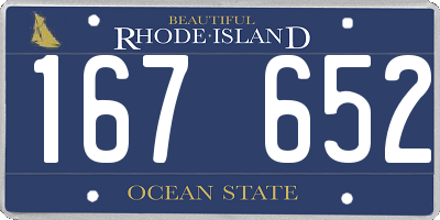 RI license plate 167652