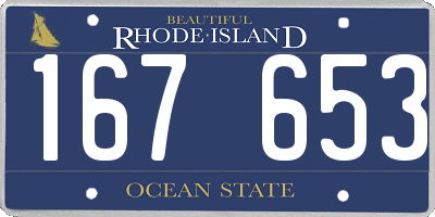 RI license plate 167653