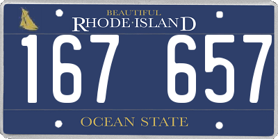 RI license plate 167657