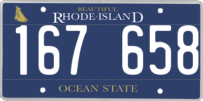 RI license plate 167658