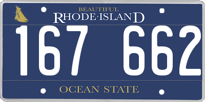 RI license plate 167662