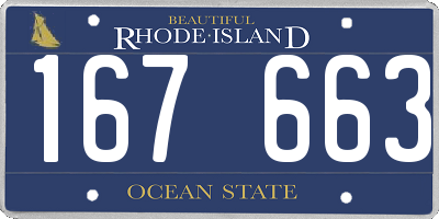 RI license plate 167663