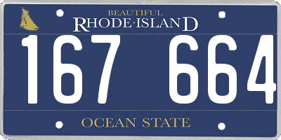 RI license plate 167664
