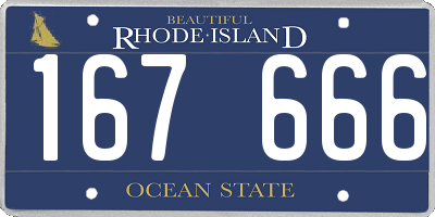 RI license plate 167666