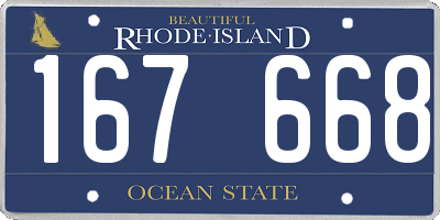 RI license plate 167668