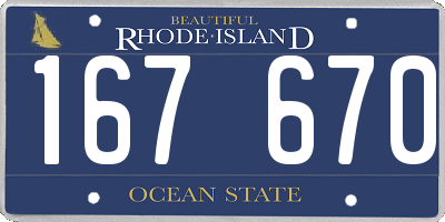 RI license plate 167670