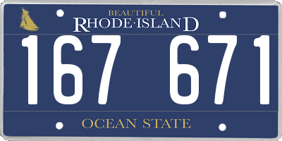 RI license plate 167671