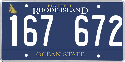 RI license plate 167672